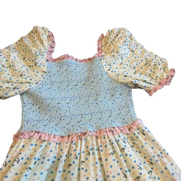 Ivy City Co Pastel Blue and Pink Tiered Midi Dress NWOT - Picture 10 of 14